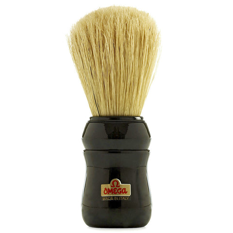 Omega 49 Professional Boar Bristle Shaving Brush, Black Handle
